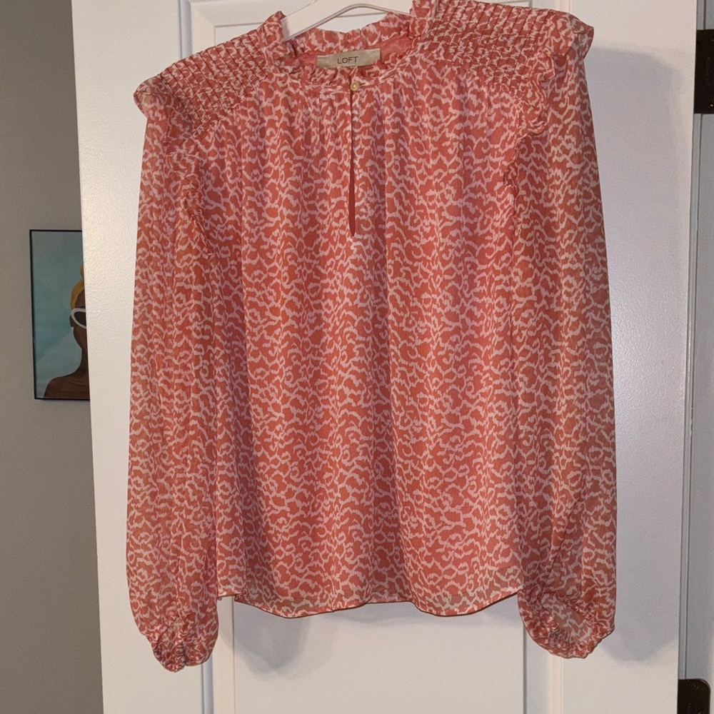 Loft Coral Patterned Top